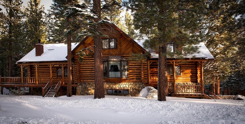 Rustic Log Cabin in the Forest